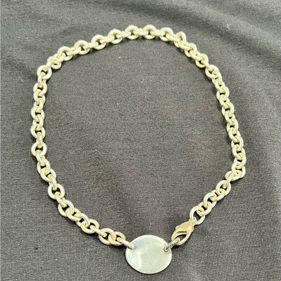 Tiffany & Co. Return to Tiffany Vintage Silver Oval Tag Choker Necklace - Picture 3 of 5
